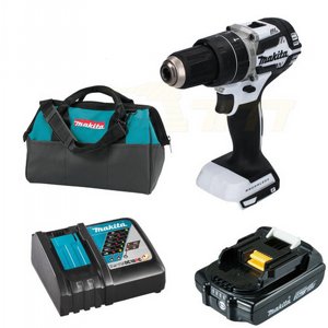 מברגה DHP484(צבע לבן)18v כולל מטען מהיר, סוללה 2A ותיק קטן Makita מקיטה מברגה DHP484(צבע לבן)18v כולל מטען מהיר, סוללה 2A ותיק קטן Makita מקיטה